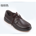 Free Sample Brown Lace Up Genuine Leather Rubber Outsole Men Dress Shoes